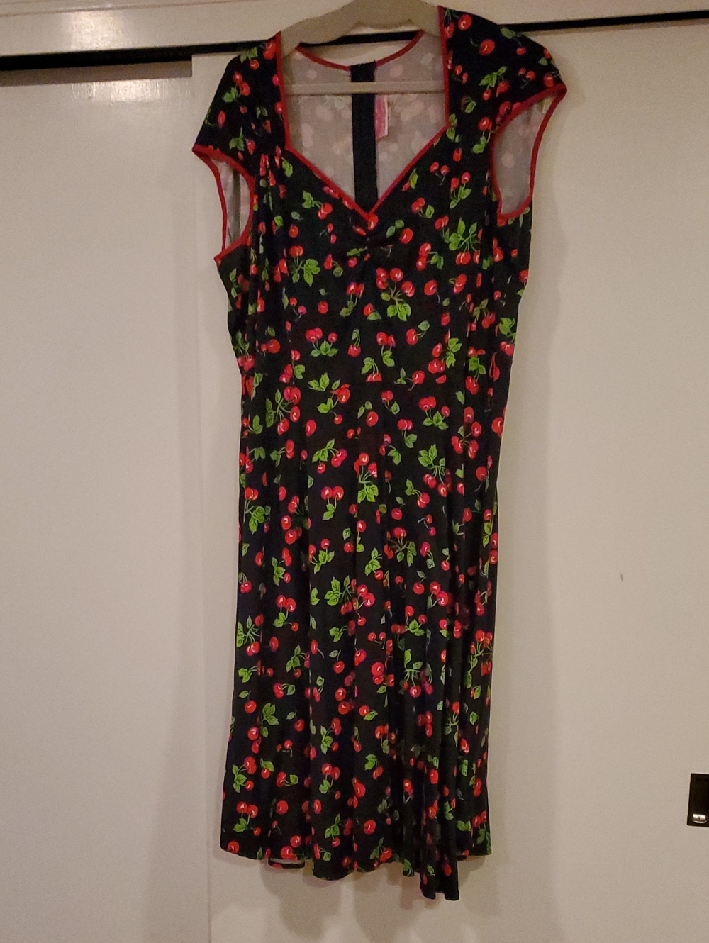 Pinup Couture Black Cherry Print Midi Dress